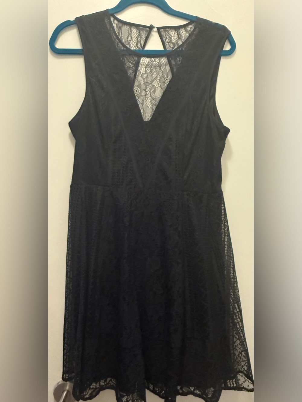 BCBGeneration Black Lace V-Neck Fit & Flare Dress